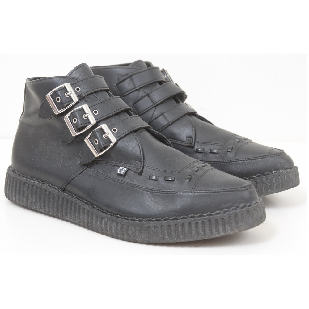 T.U.K. Black TUKskin™ 3-Buckle Men's 13 Pointed Creeper Boot Rocker Goth Grunge